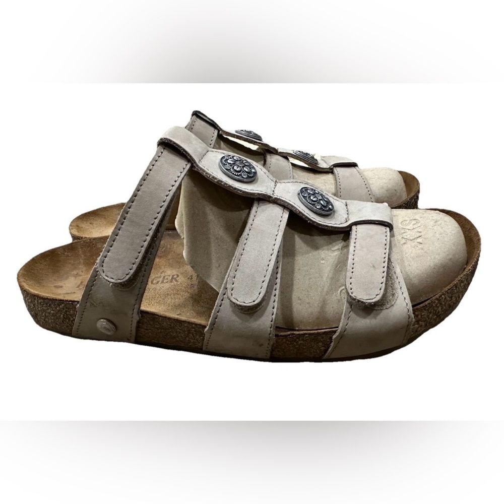 Haflinger Women's Leather Alice Sandals Summer Slides Open Toe‎ Size 10 US - Picture 3 of 8